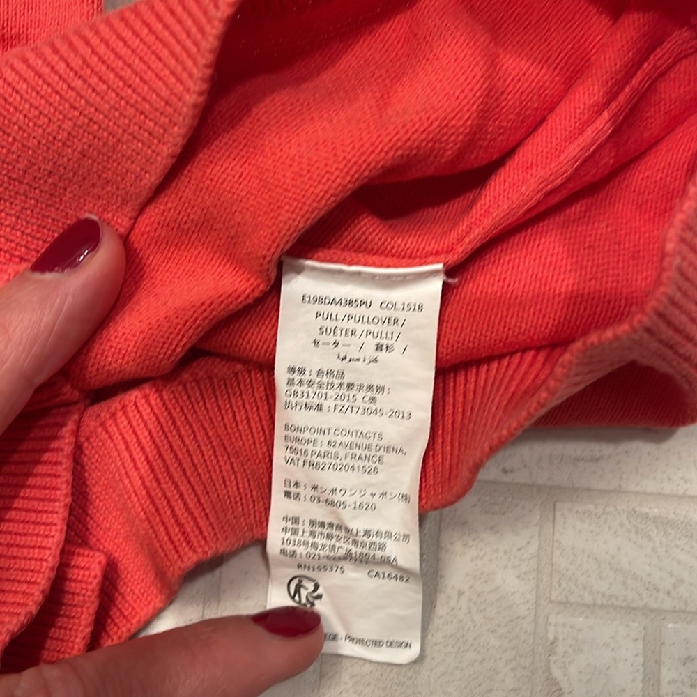 Bonpoint v neck sweater size 4 - Picture 5 of 8